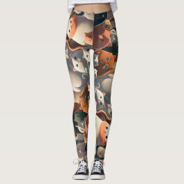 Cat City Tecknad Crowd Leggings