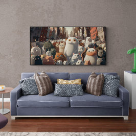Cat City Tecknad Crowd Poster
