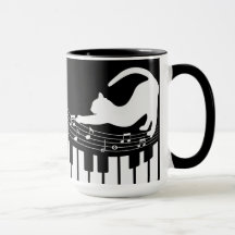 Cat Classical Jazz Piano Tangentbord Player-kaffe