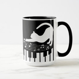 Cat Classical Jazz Piano Tangentbord Player-kaffe Mugg