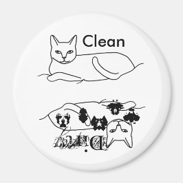 Cat Clean Dirty Dishwasher Magnets Magnet