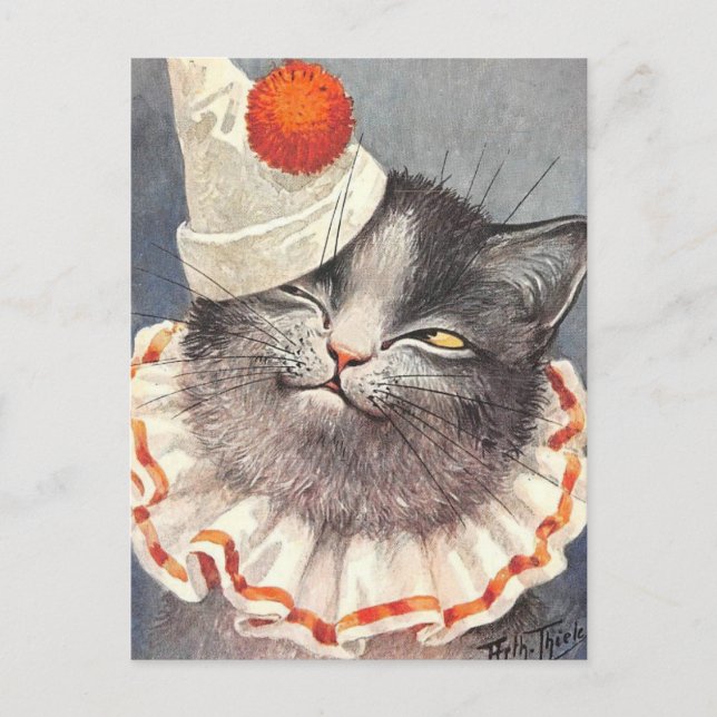Cat Clown by Arthur Thiele Vykort (Framsida)