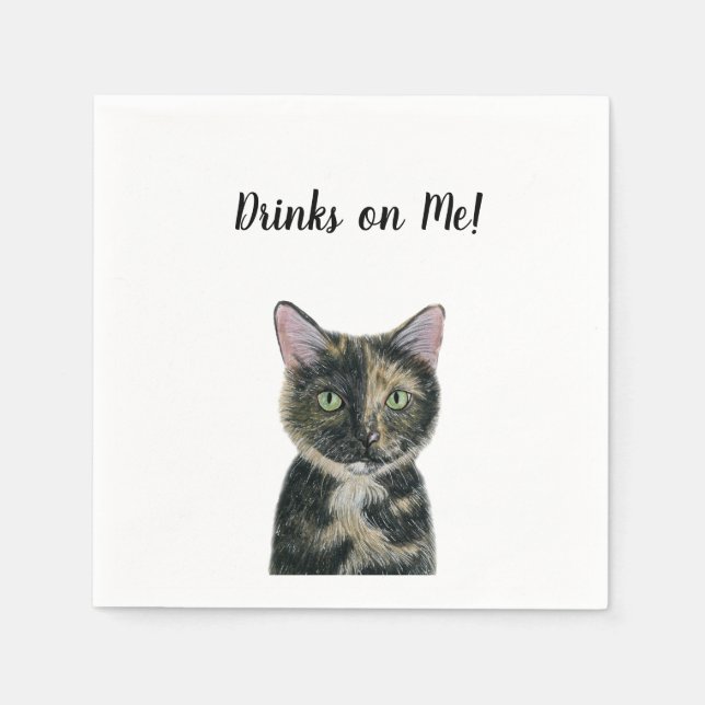 Cat Cocktail Napkins Pappersservett (Framsidan)