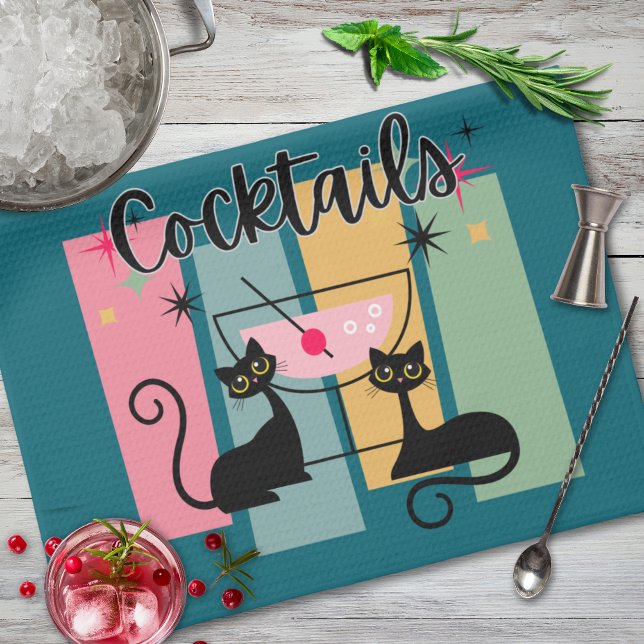 Cat Cocktails Kitchen och Pub Towel Kökshandduk (Skapare uppladdad)