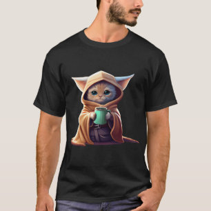 Cat Coffee Älskare Kitten Baby Cute Adsible Fläkt  T Shirt