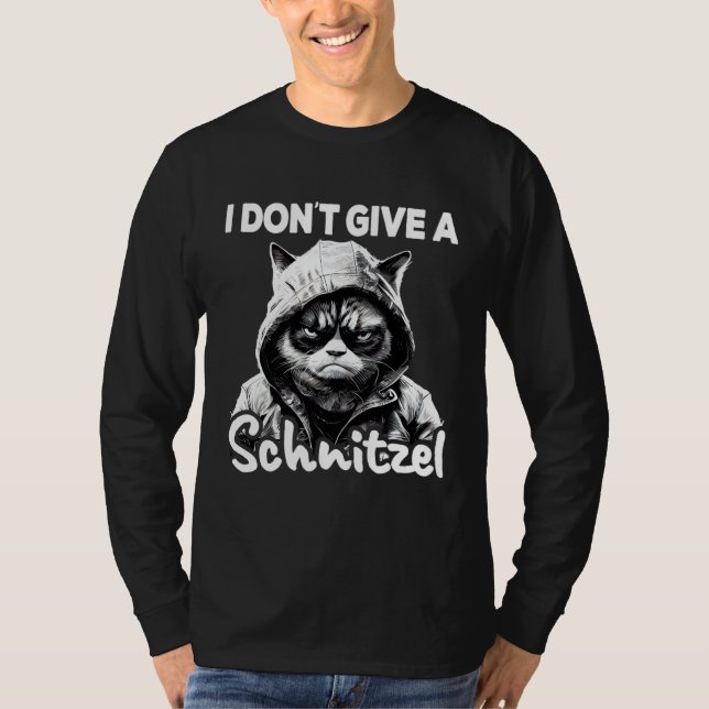 Cat Coffee I Cat I Don t Give A Schnitzel T Shirt (Framsida)