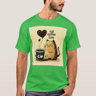 Cat Coffee Kärlek Cute Funny Kattunge Heart Mugg T Shirt