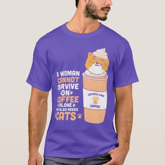 CAT COFFEE-vänner T Shirt (Framsida)