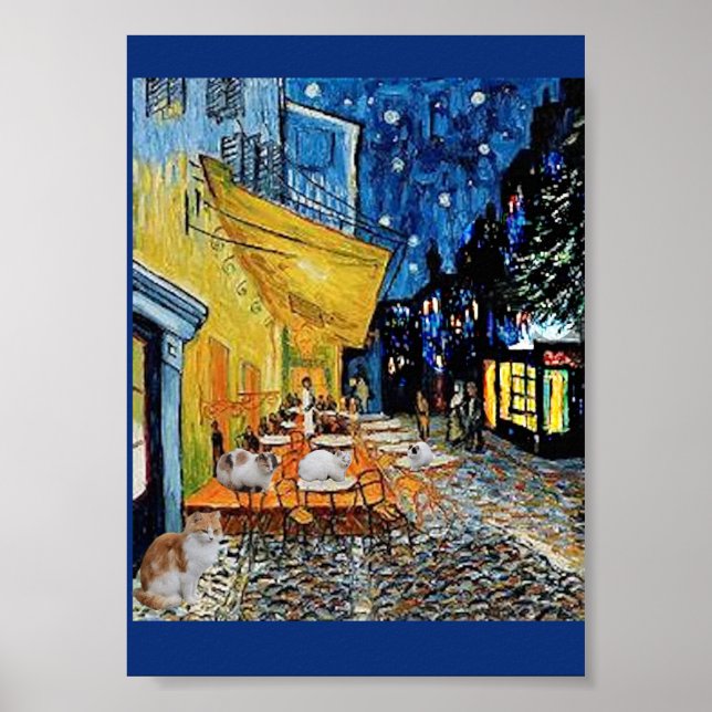 Cat Colony, Night Cafe Parody, Van Gogh Poster (Framsidan)