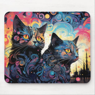 Cat Colorful Animal Enchanting Abstrakt Musmatta