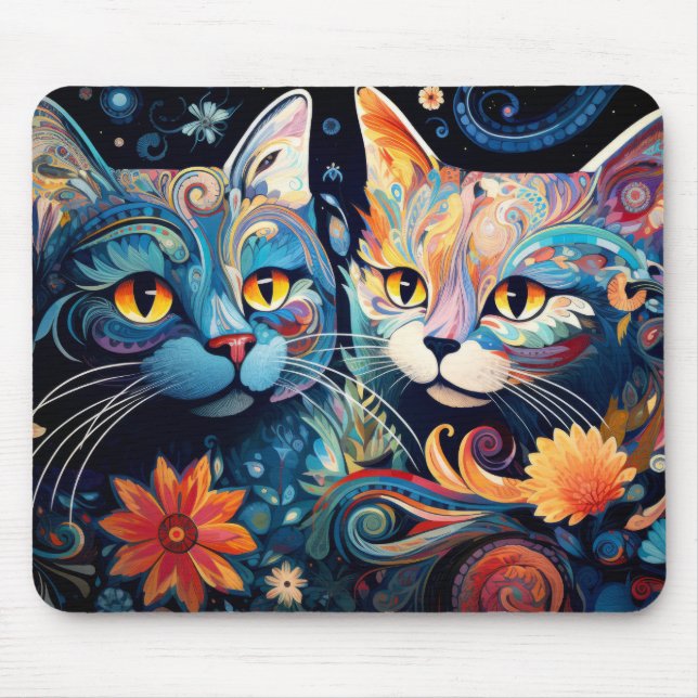 Cat Colorful Animal Enchanting Abstrakt Musmatta (Framsidan)