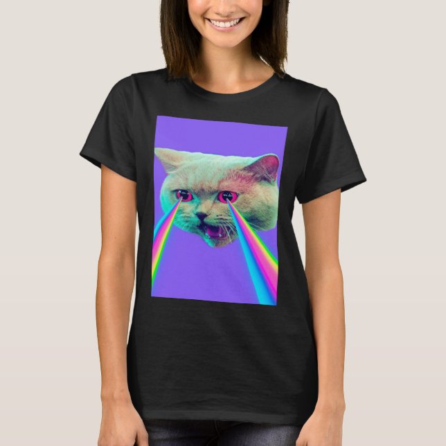 Cat come out of the eyes  cool cat t shirt (Framsida)