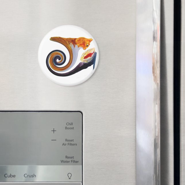 Cat Comical Musical Abstrakt Ginger Cat Magnet (In Situ (Fridge))