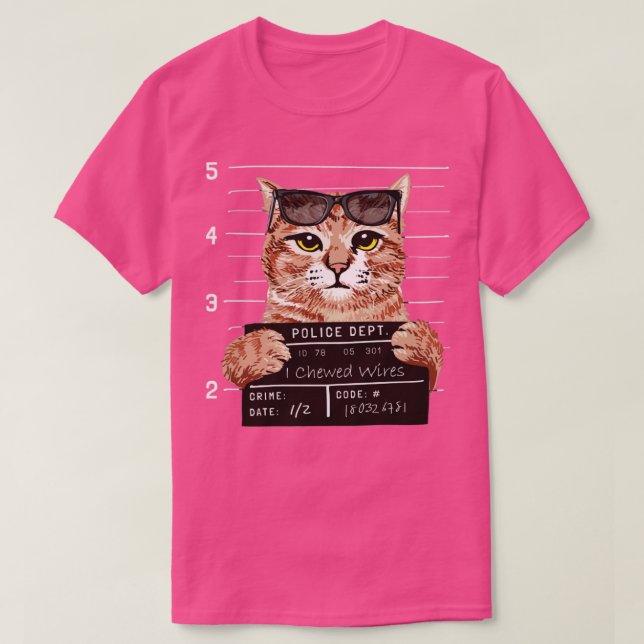 Cat Confession Police Board T Shirt (Design framsida)