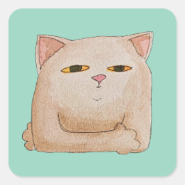 Cat Control Fyrkantigt Klistermärke