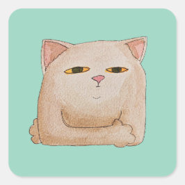 Cat Control Fyrkantigt Klistermärke