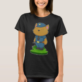 Cat Cop Microphone Police T Shirt