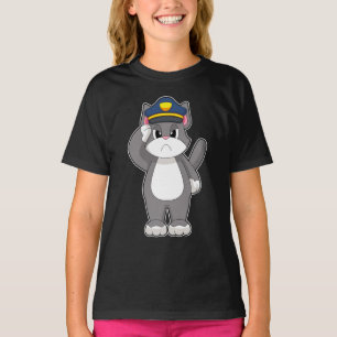 Cat Cop Police T Shirt