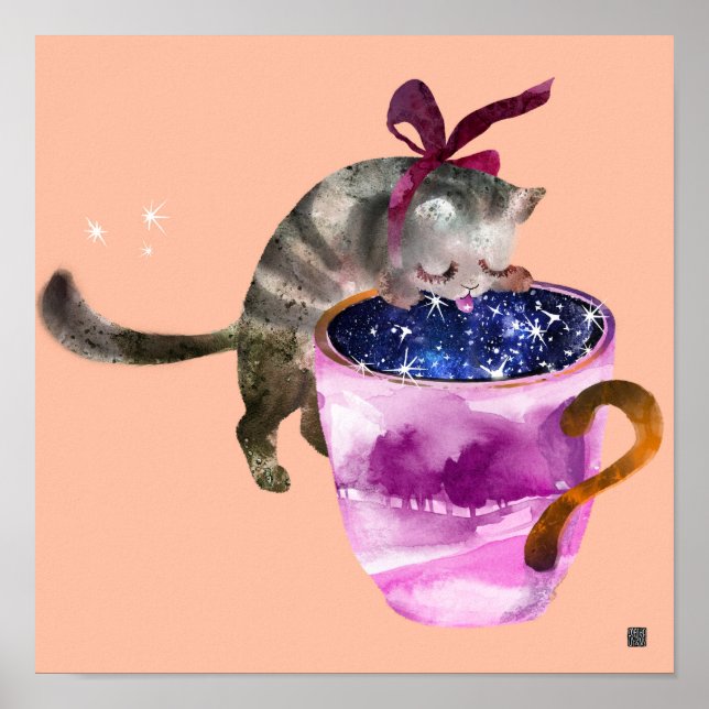 Cat Cosmos Kopp Poster (Framsidan)