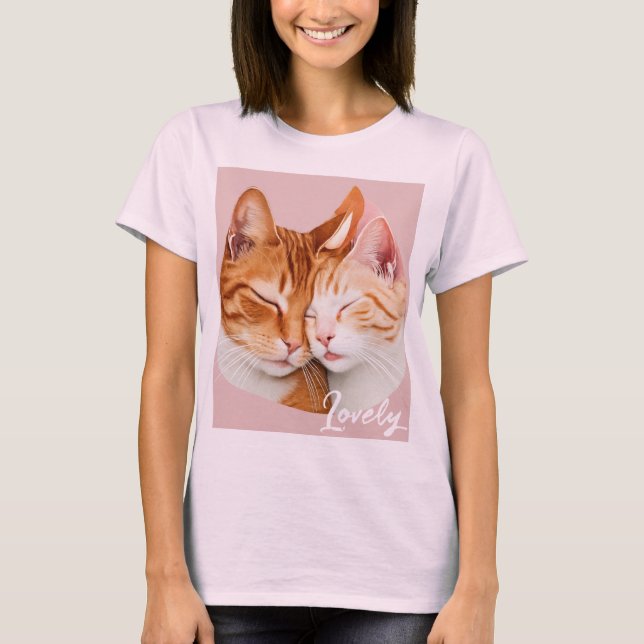 ’Cat Couple Kärlek T-Shirt’ T Shirt (Framsida)