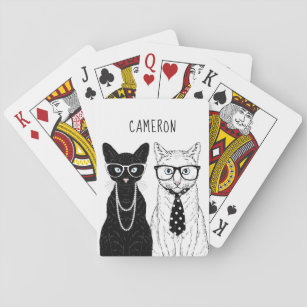Cat Couple   Lägg till ditt namn Casinokort