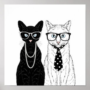 Cat Couple Poster
