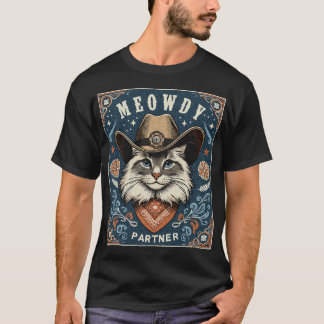 Cat Cowboy Funny Mashup Meowdy-partner Poster Väst T Shirt