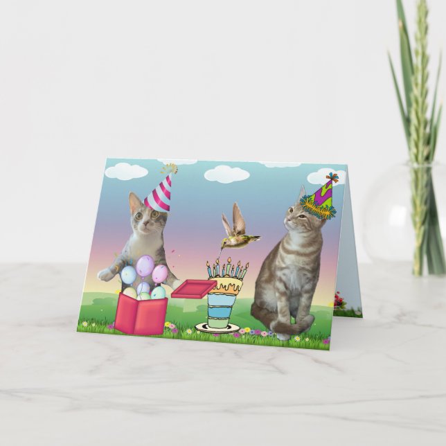 Cat Crazy Birthday Card Kort (Framsida)