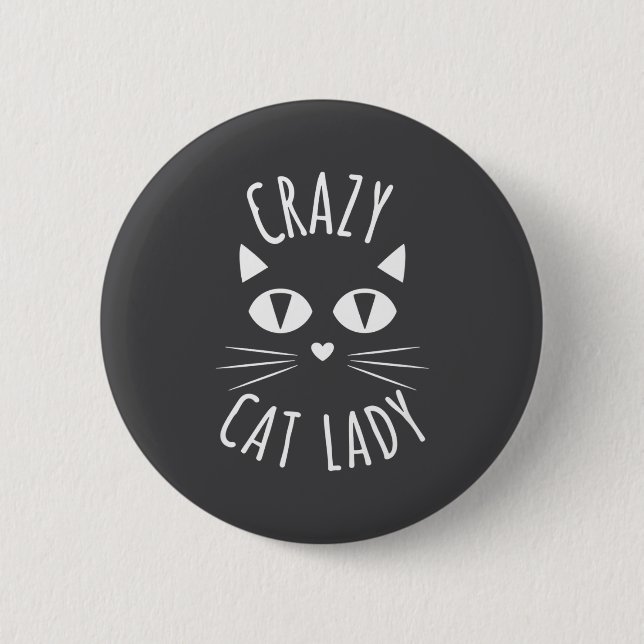 Cat Crazy Cat Lady Funny Cat Lover Mother's Day Bi Knapp (Framsida)