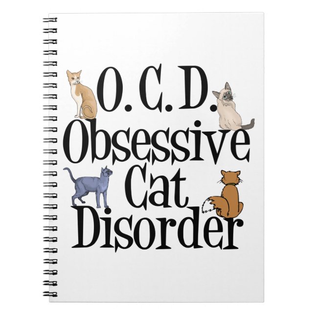 Cat Crazy Obssed Anteckningsbok Med Spiral (Framsidan)