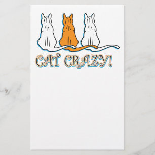 Cat Crazy Orange Tabby katt Brevpapper