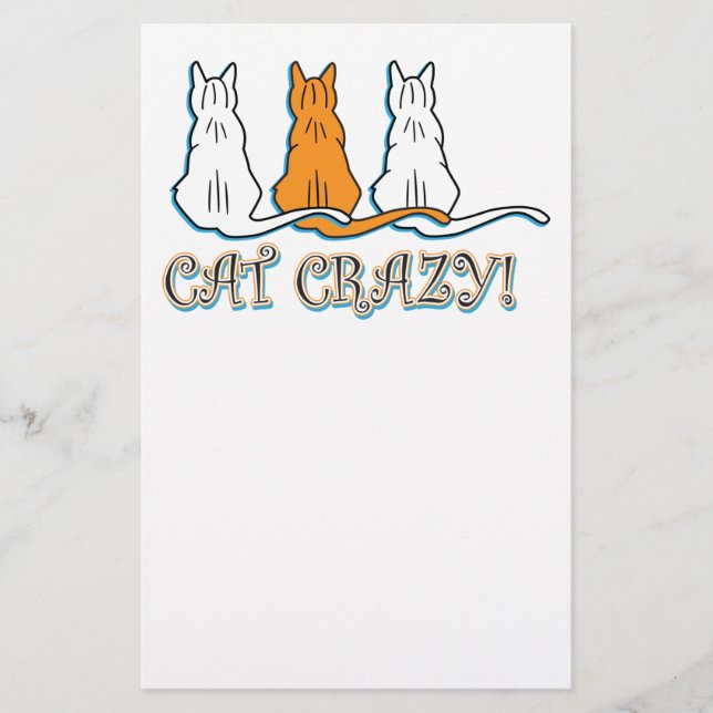 Cat Crazy Orange Tabby katt Brevpapper (Framsida)