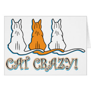 Cat Crazy Orange Tabby katt Hälsningskort
