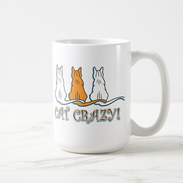 Cat Crazy Orange Tabby katt Kaffemugg (Höger)