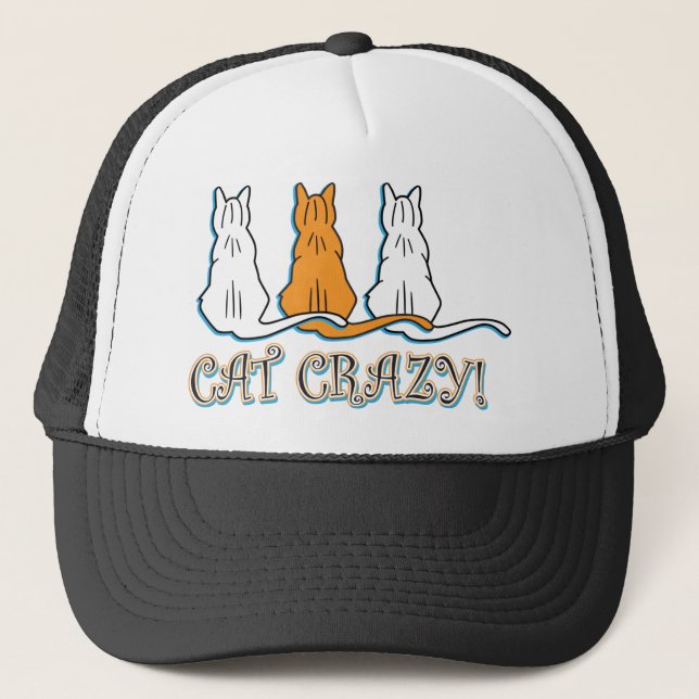 Cat Crazy Orange Tabby katt Truckerkeps (Framsida)