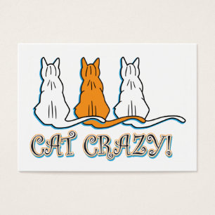 Cat Crazy Orange Tabby katt Visitkort