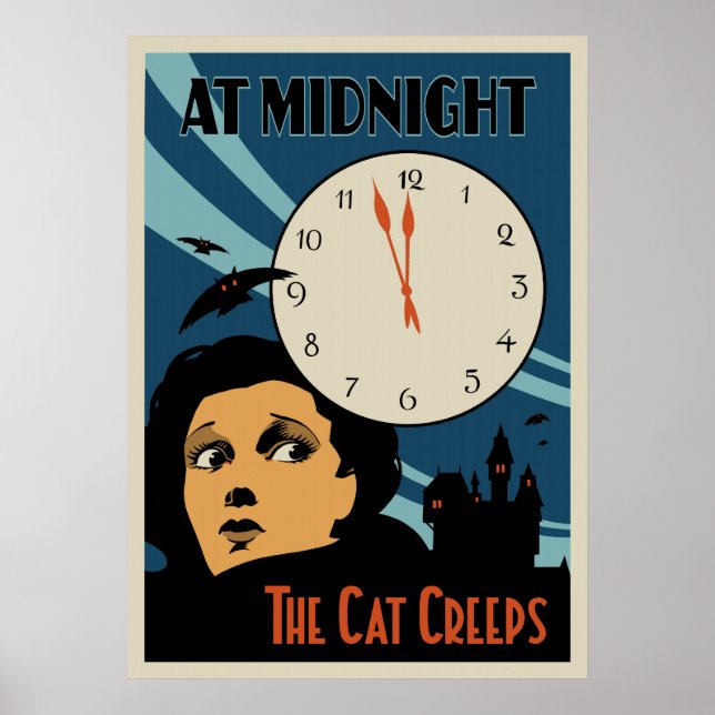"Cat Creeps"-Vintagen Film poster (Framsidan)