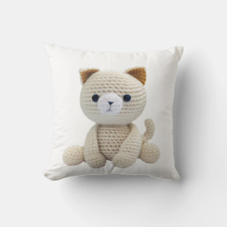 Cat Crochet Leksak Cushion Baby Nursery Kudde