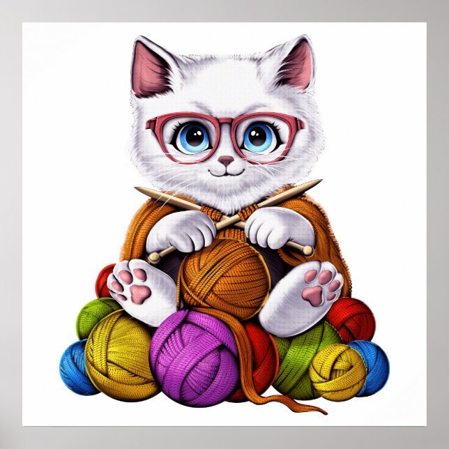 Cat Crocheting Poster (Framsidan)