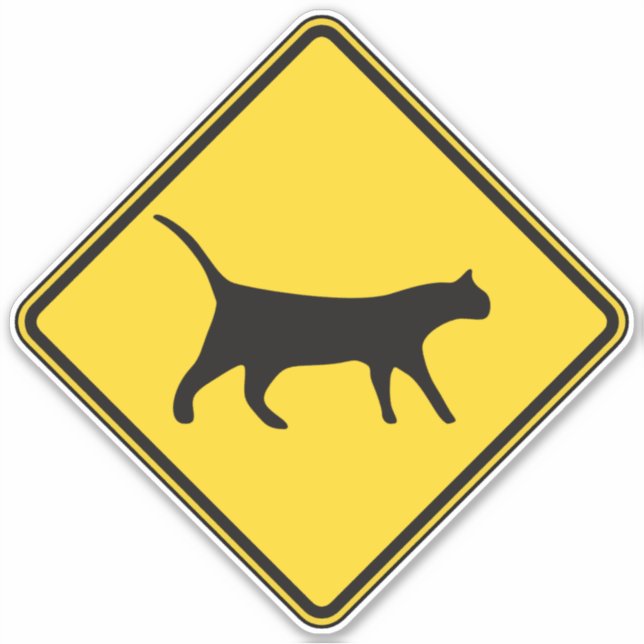 Cat Crossing Klistermärken (Framsida)