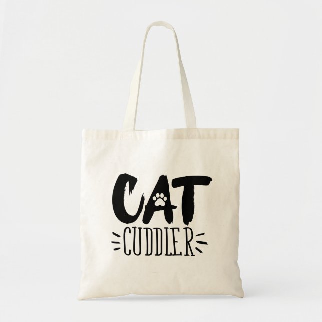 Cat Cuddler Lycklig Cuddler Aesthetic Cat Bilder Tygkasse (Framsidan)