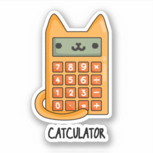 Cat culator Funny Calculator Pun Klistermärken