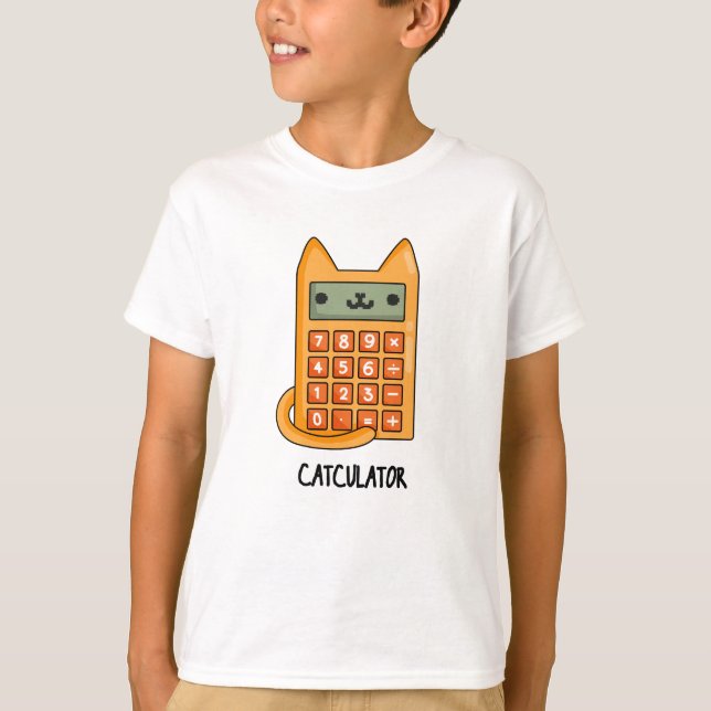 Cat culator Funny Calculator Pun T Shirt (Framsida)