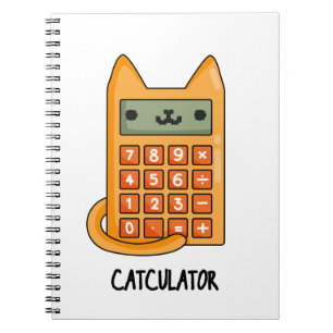 Cat culator Funny Kattunge Calculator Pun Anteckningsbok