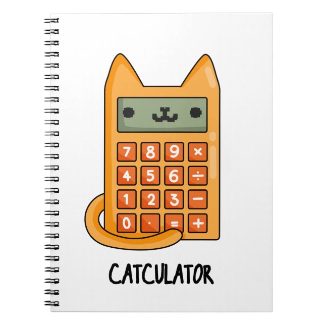 Cat culator Funny Kattunge Calculator Pun Anteckningsbok (Framsidan)
