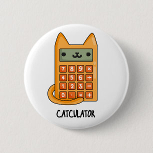 Cat culator Funny Kattunge Calculator Pun Knapp
