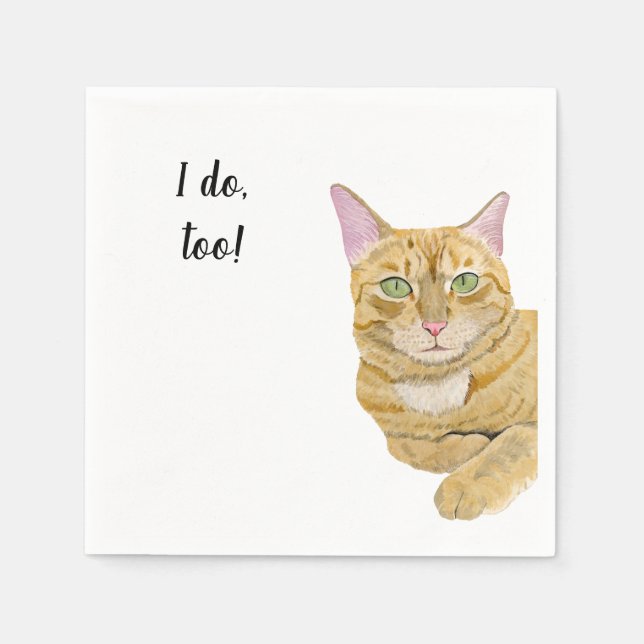 Cat Custom Cocktail Napkin Pappersservett (Framsidan)