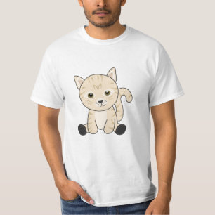 Cat Cute Animals Päls Nose Tabby Beige Cats T Shirt