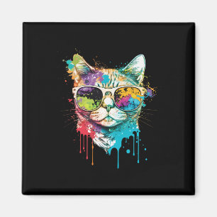 Cat Cute Cat Motif Pop Art Cat Magnet