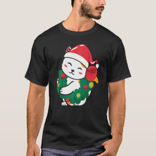 Cat Cute Cat Santa Hat-julsötare T Shirt